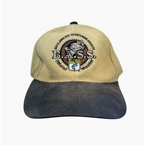 Vintage Bass Anglers Sportsman Society Hat Adjustable Twill Baseball Cap Logo
